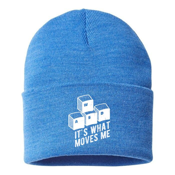 Its What Moves Me Game Wasd Keyboards Gamer Minimal Outfit Gift Sustainable Knit Beanie