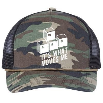 Its What Moves Me Game Wasd Keyboards Gamer Minimal Outfit Gift Retro Rope Trucker Hat Cap