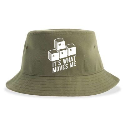 Its What Moves Me Game Wasd Keyboards Gamer Minimal Outfit Gift Sustainable Bucket Hat