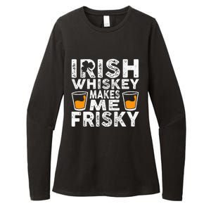 Irish Whiskey Makes Me Frisky Funny St Patricks Day Gifts Womens CVC Long Sleeve Shirt