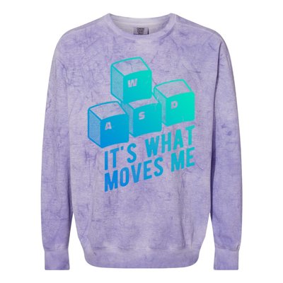 Its What Moves Me Game Wasd Keyboards Gamer Minimal Outfit Gift Colorblast Crewneck Sweatshirt