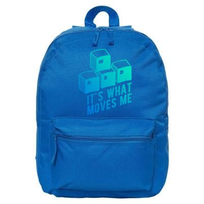 Its What Moves Me Game Wasd Keyboards Gamer Minimal Outfit Gift 16 in Basic Backpack