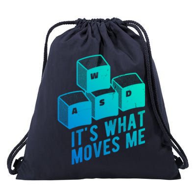 Its What Moves Me Game Wasd Keyboards Gamer Minimal Outfit Gift Drawstring Bag