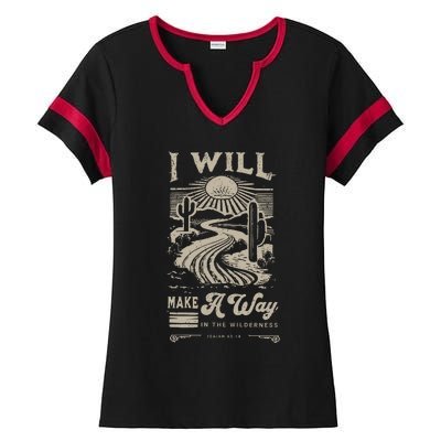 I Will Make A Way Isaiah 43 19 Christian Ladies Halftime Notch Neck Tee