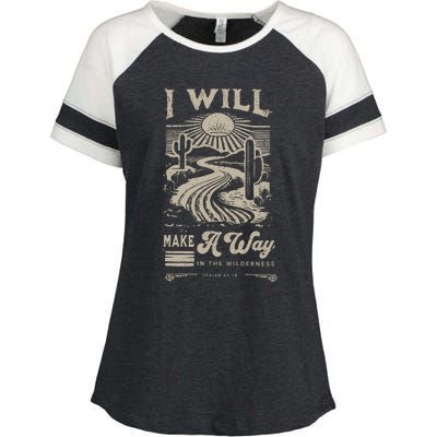 I Will Make A Way Isaiah 43 19 Christian Enza Ladies Jersey Colorblock Tee