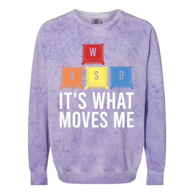 Its What Moves Me Game Wasd Keycaps Keyboards Gaming Outfit Meaningful Gift Colorblast Crewneck Sweatshirt