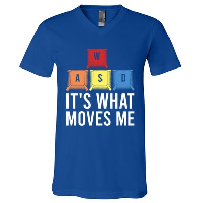 Its What Moves Me Game Wasd Keycaps Keyboards Gaming Outfit Meaningful Gift V-Neck T-Shirt