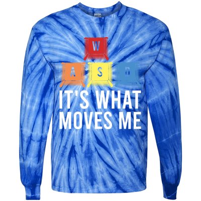 Its What Moves Me Game Wasd Keycaps Keyboards Gaming Outfit Meaningful Gift Tie-Dye Long Sleeve Shirt