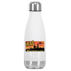 Iraq Where Memories Are Made Oif  Military Tourist Retro Stainless Steel Insulated Water Bottle