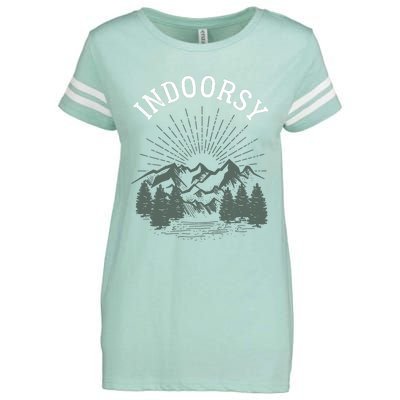 Indoorsy Wo Mom Ironic Outdoorsy Christmas Birthday Enza Ladies Jersey Football T-Shirt