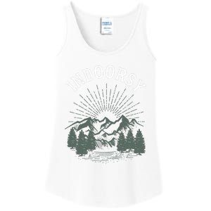 Indoorsy Wo Mom Ironic Outdoorsy Christmas Birthday Ladies Essential Tank