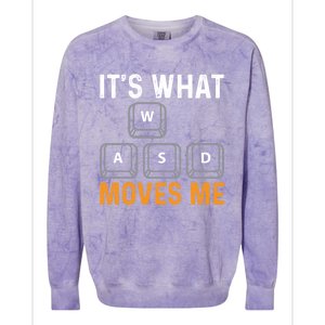 Its What Moves Me W A S D Funny Gamer Gaming Tournat Gift Colorblast Crewneck Sweatshirt