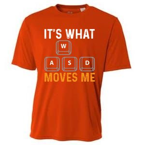 Its What Moves Me W A S D Funny Gamer Gaming Tournat Gift Cooling Performance Crew T-Shirt