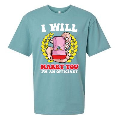 I Will Marry You Meaningful Gift Funny Saying For Officant Registrar Meaningful Sueded Cloud Jersey T-Shirt