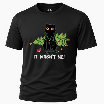 It Wasnt Me Christmas Tree Funny Cat Performance Shirt