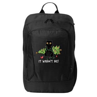 It Wasnt Me Christmas Tree Funny Cat City Backpack