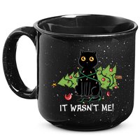 It Wasnt Me Christmas Tree Funny Cat 15oz Campfire Ceramic Mug