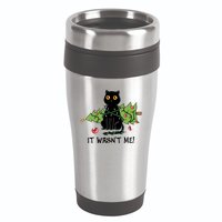 It Wasnt Me Christmas Tree Funny Cat 16oz Travel Tumbler