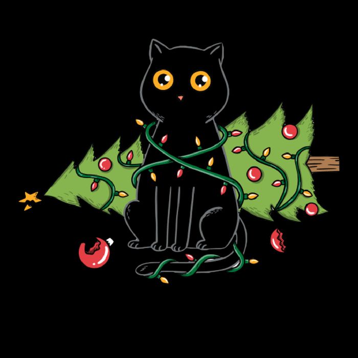 It Wasnt Me Christmas Tree Funny Cat 16oz Travel Tumbler