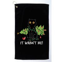 It Wasnt Me Christmas Tree Funny Cat Golf Towel