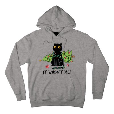 It Wasnt Me Christmas Tree Funny Cat Hoodie