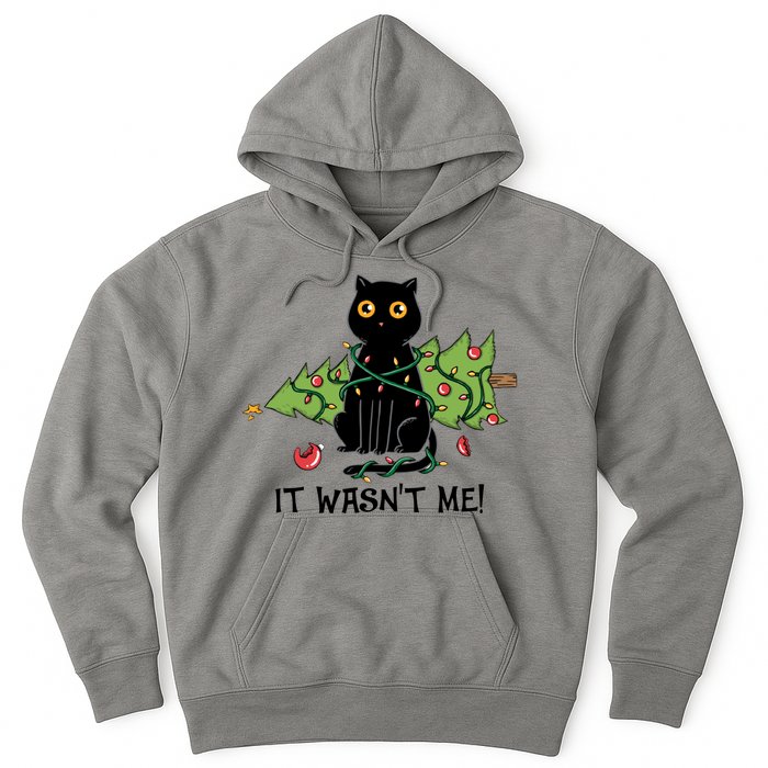 It Wasnt Me Christmas Tree Funny Cat Hoodie