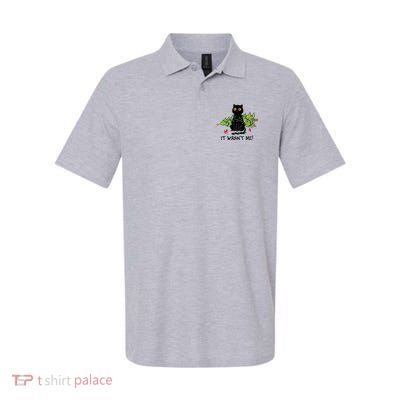 It Wasnt Me Christmas Tree Funny Cat Softstyle Adult Sport Polo