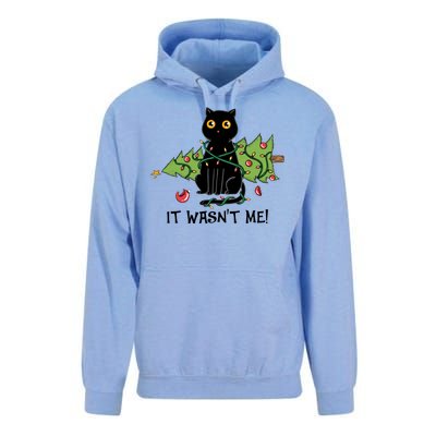 It Wasnt Me Christmas Tree Funny Cat Unisex Surf Hoodie