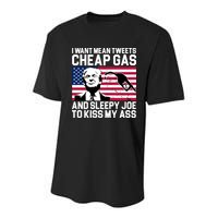 I Want Mean Tweets Cheap Gas Funny Sleepy Joe Youth Performance Sprint T-Shirt