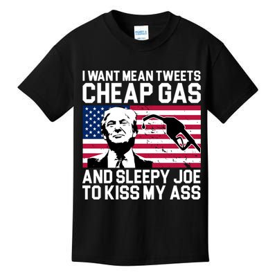 I Want Mean Tweets Cheap Gas Funny Sleepy Joe Kids T-Shirt