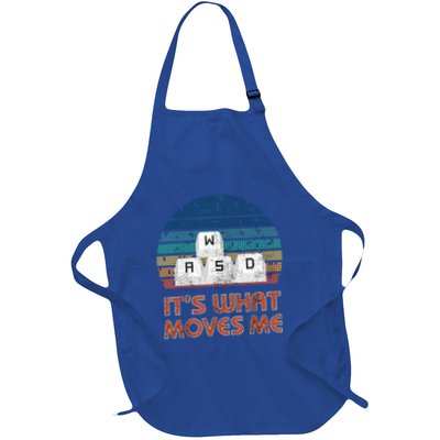 ItS What Moves Me W A S D Keycap Funny For Gamers Gift Full-Length Apron With Pockets
