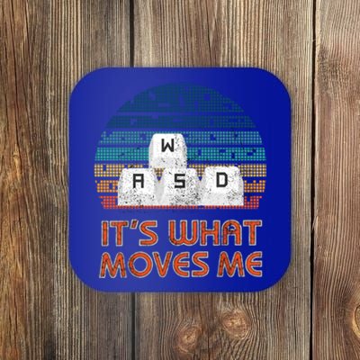 ItS What Moves Me W A S D Keycap Funny For Gamers Gift Coaster