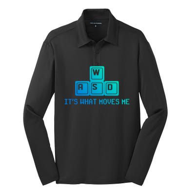 Its What Moves Me Funny Gamer Video Games Gaming Gift Silk Touch Performance Long Sleeve Polo