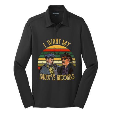 I Want My Daddy Records Silk Touch Performance Long Sleeve Polo