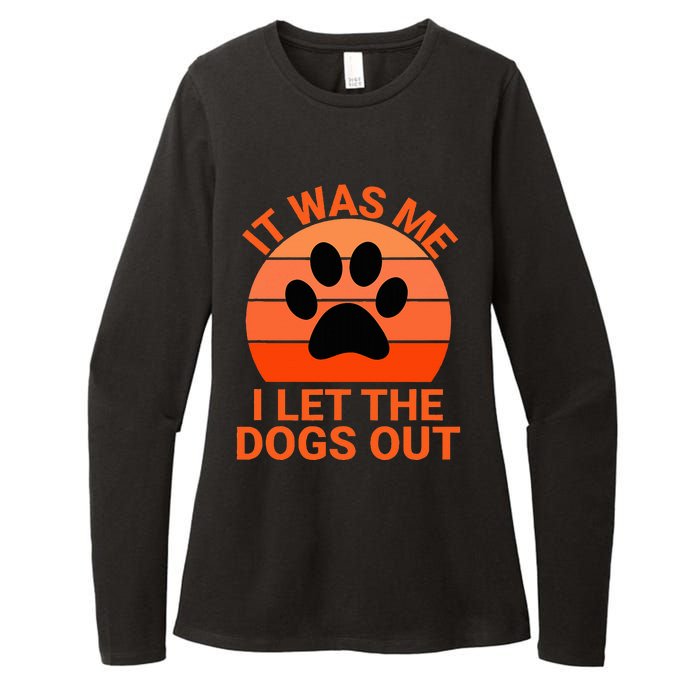 It Was Me I Let The Dogs Out Orange Sunset Paw Print Womens CVC Long Sleeve Shirt