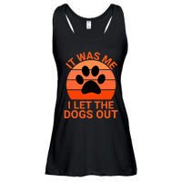 It Was Me I Let The Dogs Out Orange Sunset Paw Print Ladies Essential Flowy Tank