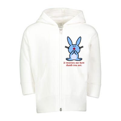 It Worries Me How Dumb You Are Toddler Zip Fleece Hoodie