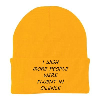 I Wish More People Were Fluent In Silence Sound Annoyance Gift Knit Cap Winter Beanie