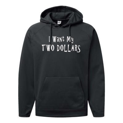 I Want My Two Dollars Funny 80s Movie Humor Pop Culture Performance Fleece Hoodie