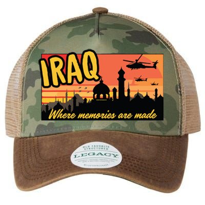 Iraq Where Memories Are Made Oif Military Tourist Retro Legacy Tie Dye Trucker Hat