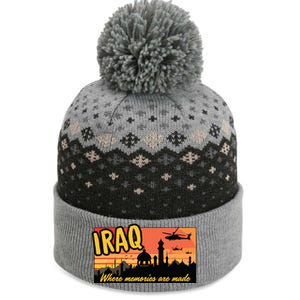 Iraq Where Memories Are Made Oif Military Tourist Retro The Baniff Cuffed Pom Beanie