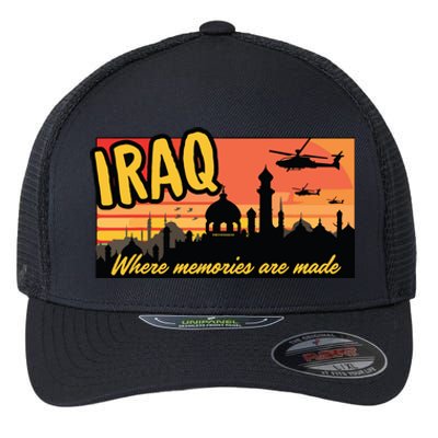 Iraq Where Memories Are Made Oif Military Tourist Retro Flexfit Unipanel Trucker Cap