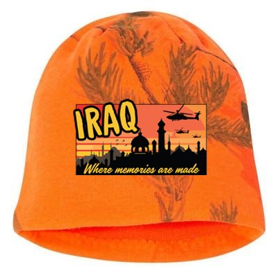 Iraq Where Memories Are Made Oif Military Tourist Retro Kati - Camo Knit Beanie