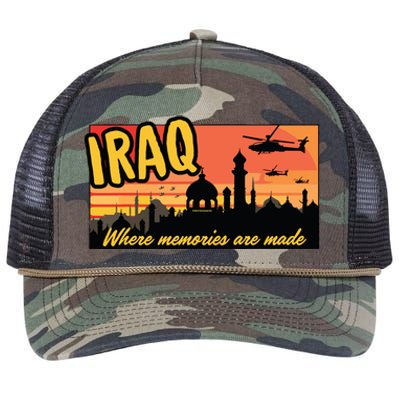 Iraq Where Memories Are Made Oif Military Tourist Retro Retro Rope Trucker Hat Cap