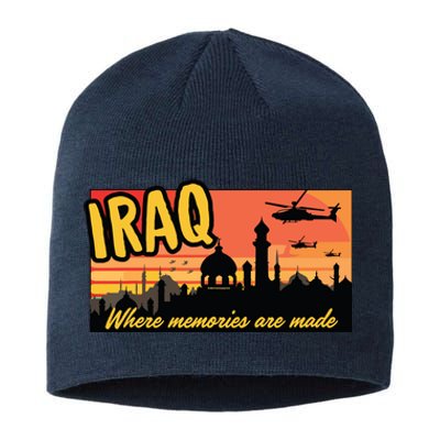 Iraq Where Memories Are Made Oif Military Tourist Retro Sustainable Beanie