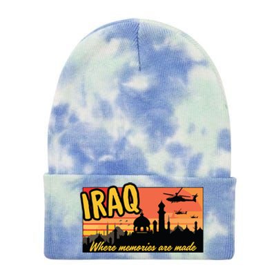 Iraq Where Memories Are Made Oif Military Tourist Retro Tie Dye 12in Knit Beanie