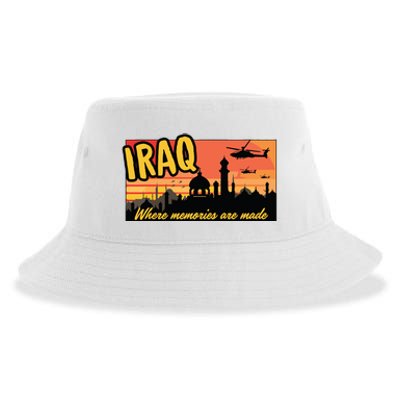 Iraq Where Memories Are Made Oif Military Tourist Retro Sustainable Bucket Hat