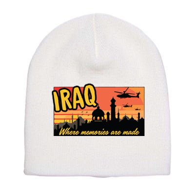 Iraq Where Memories Are Made Oif Military Tourist Retro Short Acrylic Beanie