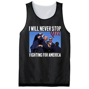 I Will Never Stop Fighting For America Trump Mesh Reversible Basketball Jersey Tank