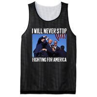 I Will Never Stop Fighting For America Trump Mesh Reversible Basketball Jersey Tank